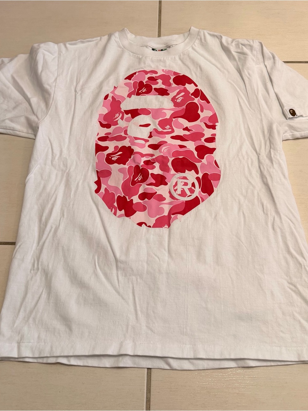 Bape ABC Camo Big Ape Head Tee Pink